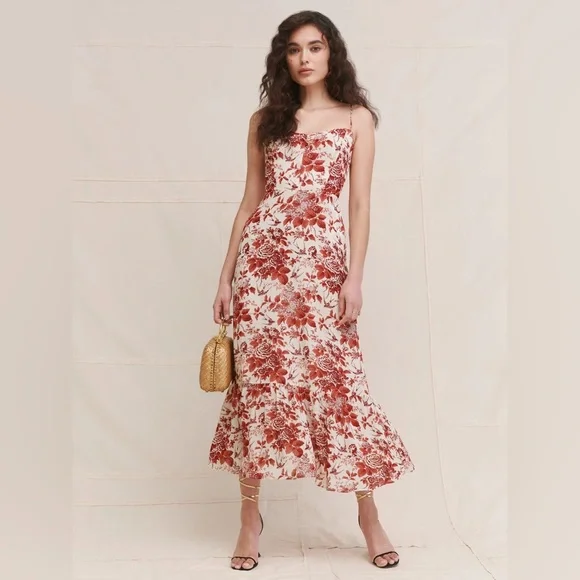 Reformation Emersyn Midi Dress in Toile De Jouy print Size 6 - Picture 1 of 15